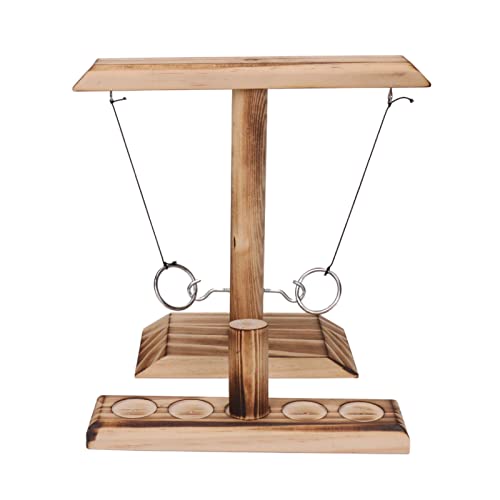 Harvomen Ring Toss Games for Adults Ring Toss Game Outdoor Indoor Handmade Wooden Hooks Fast-paced Interactive Game for Home Party Hook and Ring Game