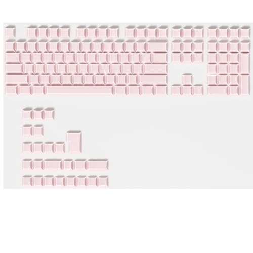 Image of Fogruaden PBT Keycaps Set, Cherry Profile Side Print Keycap for Mechanical Keyboard Keycaps(ZheYing-Pink)