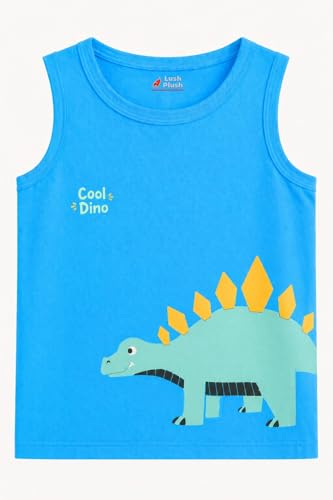 Image of Lush Plush Baby Boys & Baby Girl Relaxed Fit Colour Printed Cotton Vest | Ganji | Banian | Baniyan | Kids Sando for Infant Newborn Toddler