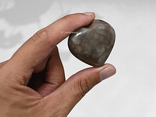 Image of Certified Chrysoberyl Cats Eye Crystal Heart Palm Pebbles Stones for Anxiety Stress Relief Massage - AAA Grade Original Healing Gemstone Agate Heart Palm Stone for Yoga Meditation Spiritual