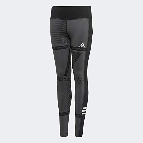 adidas Jg TR BR Tight Mallas, Niñas, Grisei/Negro/Blanco, 140 (9/10 Años)