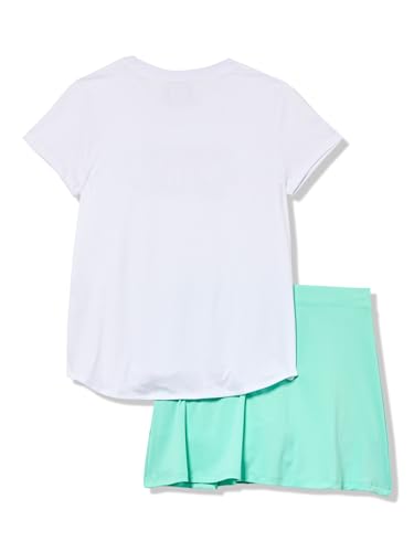 Image of PUMA Girls' 2 Piece Set, Short Sleeve Cotton Jersey T-shirt & Matching Skort