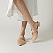 Rekayla Mules for Women Flats Comfortable Pointed Toe Women Adjustable Mules Shoes Nude Size 8