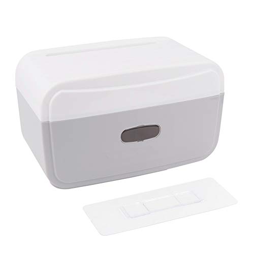Niunion Estante para secador de Pelo, Multifuncional Sin Clavos para Colgar en la Pared Estante Impermeable Caja de pañuelos Bolsa de Basura Caja de Almacenamiento Gris