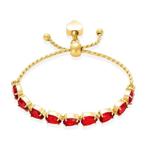 ADENLA Pulsera de cremación para Cenizas Colgante de Cristal Ajustable con Pulsera de corazón de zircón urna Portacenizas para Recuerdos para Mujeres - Rojo