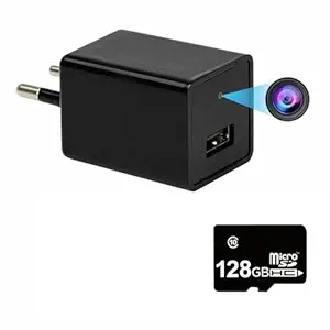 TECHNOVIEW Wired 1080p Full HD Camera Work 24 Hours with Power Audio and Video Recording - Charger with 128GB SD Card (No WiFi Needed)