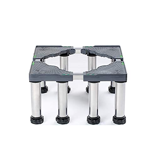 Soporte para lavadora, estante elevador de acero inoxidable, soporte para lavadora y refrigerador, 24-27 cm, bandejas de piso para secadora, base extensible para electrodomésticos para aire acondicion