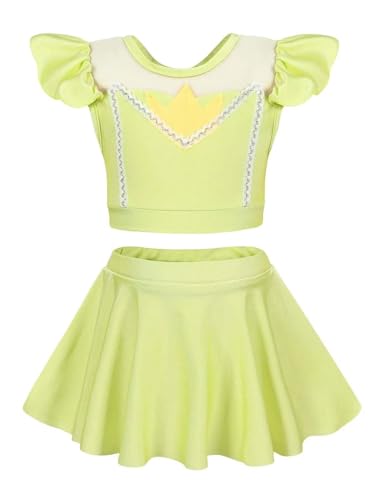 2PCS Girls Princess Swimsuit Toddler Bikini Set Ruffle Bathing Suit Swim Wear Dress Up