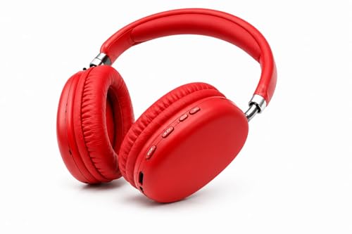 Image of P9 Wireless Bluetooth 5.3 Headphones Red Over Ear Headset with Built-in Mic Multi-Function Buttons Compatible with Smartphones Tablets Laptops Wireless Music and Calling Headphones