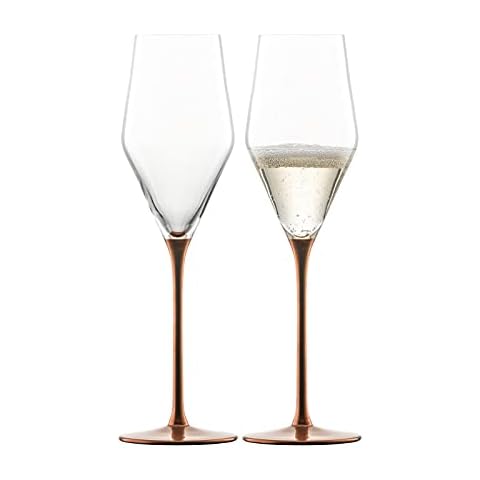 Eisch Kaya - Juego de 2 copas de champán con mango de cobre Cover