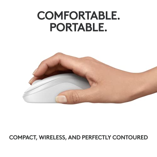 Image of Logitech M240 Silent Bluetooth Mouse, Wireless, Compact, Portable, Smooth Tracking, 18-Month Battery, for Windows, macOS, ChromeOS, Compatible with PC, Mac, Laptop, Tablets - Off White