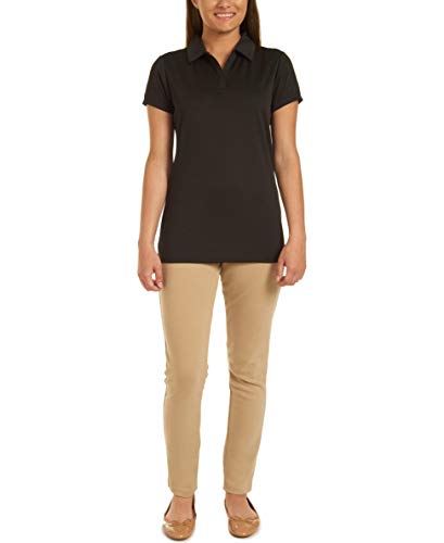 Nautica Juniors Uniform Short Sleeve Performance Polo, Black, 3/5 #TOP2