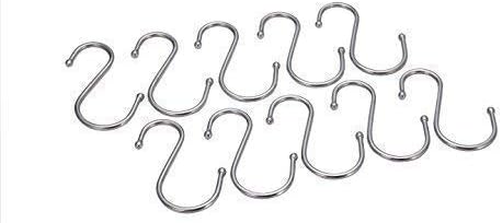 Pro Chef Kitchen Tools Round S Hooks - Kitchen Pot Racks Hook 10 Pack Set - Heavy Duty S Shaped Clothing Hangers - Fits Utensil Organizer Rack Hanger Bar - Outdoor Garage Home Storage Organization