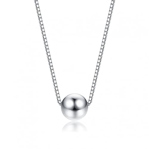 CPYGMXI 925 Tiny Round Bead Pendant Necklace For Women & Girls Anniversary Necklaces Jewelry Gift