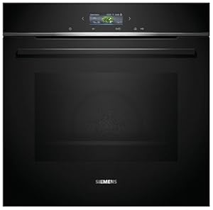 Siemens HB774G1B1 iQ700 Smarter Einbau-Backofen, 60 x 60 cm, Made in Germany, activeClean Pyrolyse & humidClean Hydrolyse, Air Fry, Automatikprogramme, Farbiger Touchscreen, Schwarz