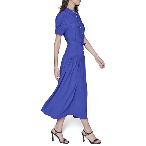 KARL LAGERFELD Women's Short Sleeve Collared Shirtdress3