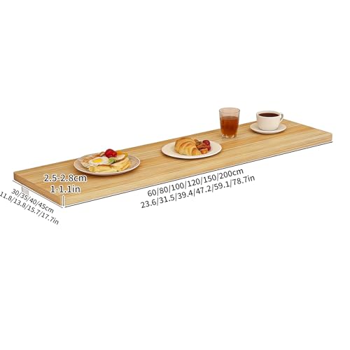 Table pliante murale rabattable bois massif bureau suspendu - 3