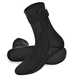 Antiarena y Antideslizante: La parte superior de los neoprene socks está diseñada con correas de velcro para mantener la arena y el agua fuera. La parte inferior está diseñada con partículas de goma antideslizantes para aumentar la fricción y proporcionar un buen agarre, ayudándole a caminar sobre superficies lisas en cubiertas, piscinas, playas y orillas.