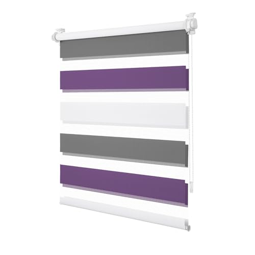 TFSKY Store Enrouleur Jour Nuit sans Perçage, Double Tissu, Protection de l'Intimité & Sécurité Enfant, Installation Rapide avec Clips pour Fenêtre ou Porte,...