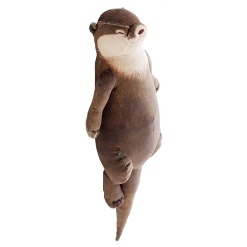 Loutre en peluche avec repose-poignet confortable et trousse à crayons intégrée pour bureau