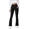 Womens Yoga Pants with Pockets High Waisted Flare Leggings Bell Bottom Yoga Dress Pants Seamless Bootcut Pants
