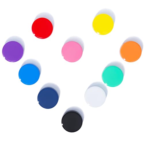 DUJEQM Fridge Magnets, 10PCS Mini Strong Magnet - Decorative Cute Whiteboard Magnets, 10 Colours Heavy Duty Round Small Magnets for Craft, Notice Board, Home, Kitchen, Office, Classroom & School