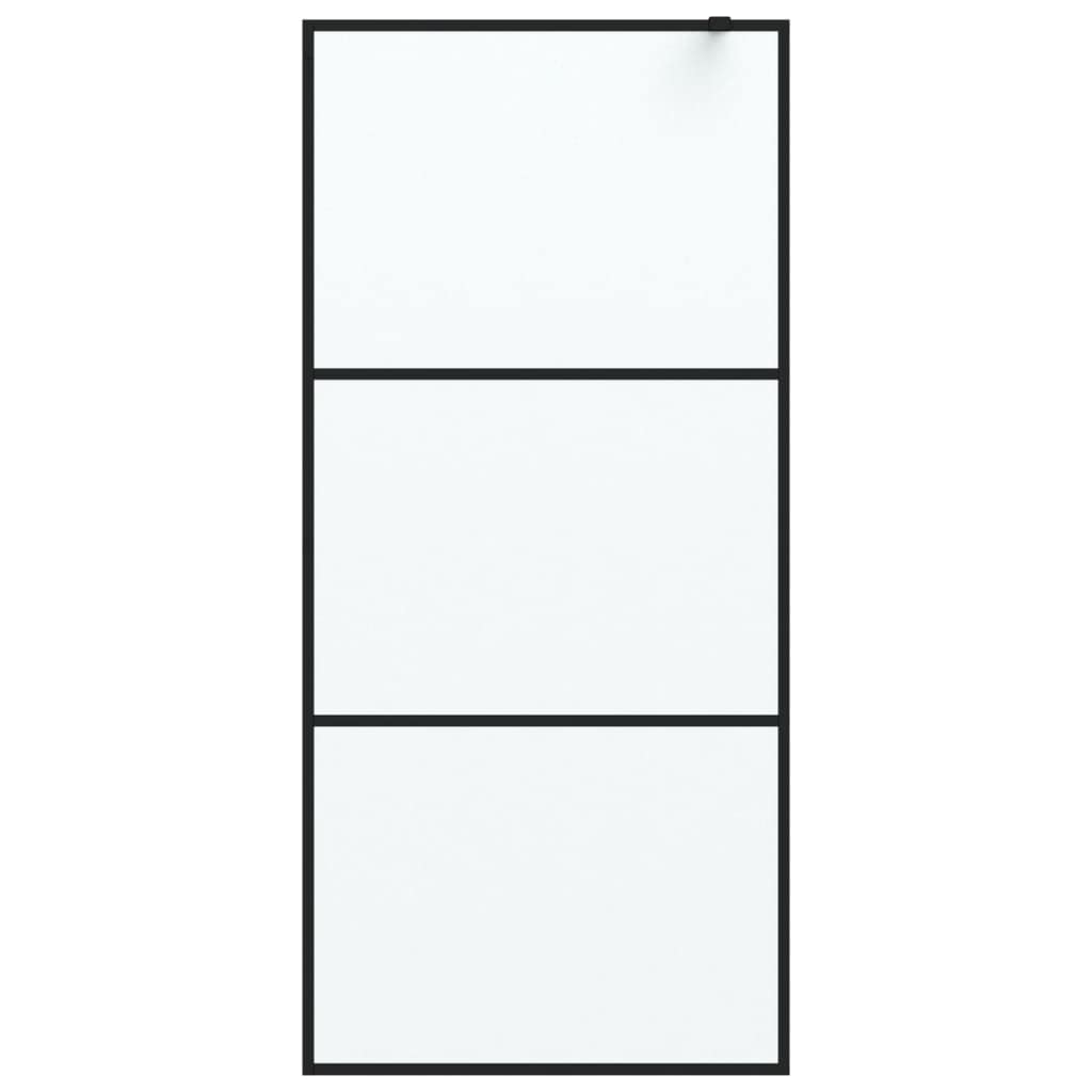 Mampara de ducha de cristal templado mate 90 x 195 cm, perfil de aluminio ajustable, protección contra salpicaduras con barra de apoyo, divisor para baño, nicho y ducha