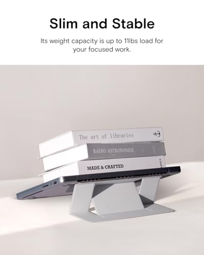 Image of MOFT Laptop Stand, Adhesive Laptop Riser with 2 Adjustable Viewing Angles, Foldable Computer Stand Compatible with MacBook Air, Pro 11 inch-16 inch,Light LMisty Cove