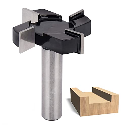 Sinoprotools Planfräser 12mm Schaft,Spoilboard Fräser&Hobelfräser,Abrichtfräser mit 4-seitigen Hartmetallmesser,Durchmesser 50.8mm Oberflächenbit-Flächenfräser für Holz(D=50.8,I=12.7,S=12) Cover