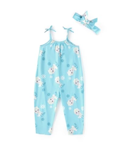 Image of Disney Frozen Elsa Princess Minnie Stitch Marie Girls Romper with Bow Tie Strap and Headband Cute Jumpsuit for Baby & Toddler