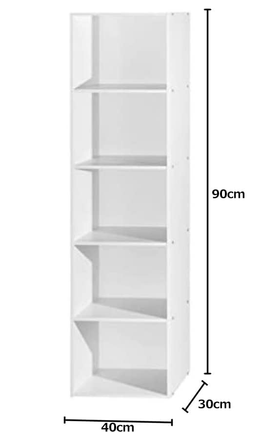 Amazon｜Hodedah 本棚 ホワイト 5段 【日本正規輸入品】｜本棚