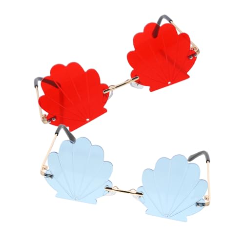 Beavorty Fashionable Vacation Shell Sunglasses Lightweight Rimless Uv Protection Stylish Occasion