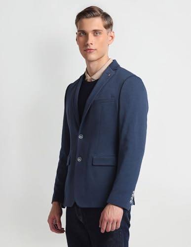 Image of Arrow Textured Slim Fit Blazer for Men - Button Closure Formal & Casual Wear Mens Blazer