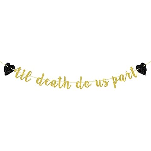 Til Death Do Us Part Banner, Halloween Wedding Banner, Bridal Shower, Bachelorette, Wedding Reception Decorations Cover