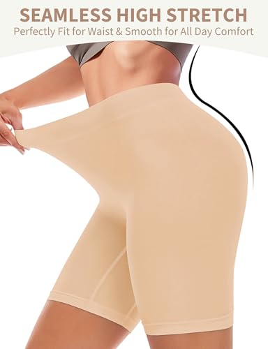 2 Pack Anti Chafing Shorts Women, Seamless Slip Shorts for Under Dresses, Spandex Bike Short for Yoga Workout2