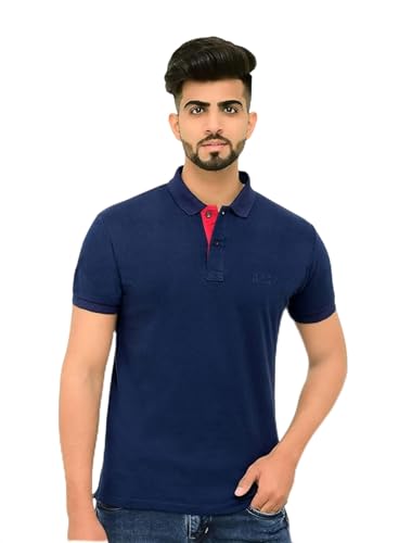 Image of 3BROS Men's Cotton Blend Half Sleeve Regular fit Comfortable Polo Neck T-Shirt (Pack of 1)