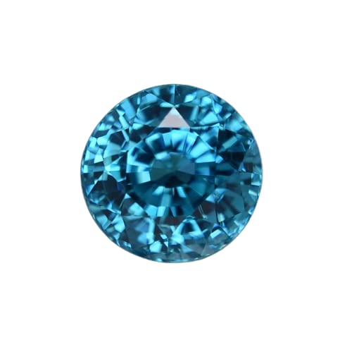 ANUJ SALES6.50 Carat I Certified Blue Zircon Stone I Round Shape Cubic Blue Diamond Gemstone