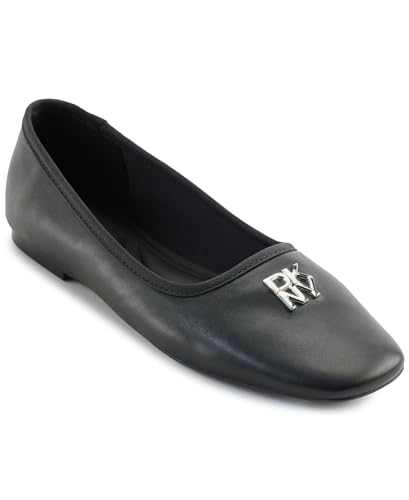 DKNY Daine Ballerines plates en cuir noir confortables pour femme