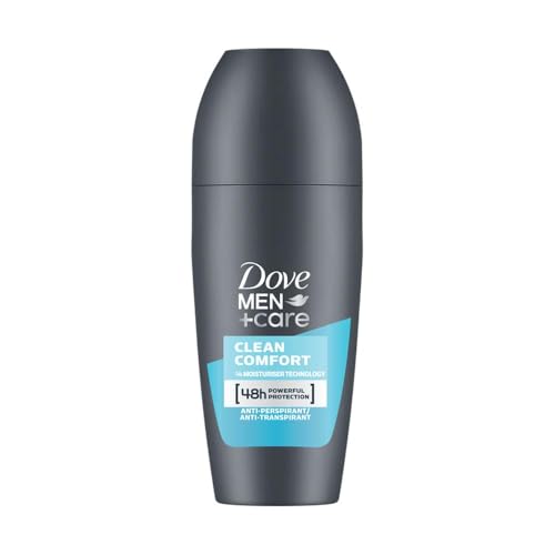 DOVE MEN+CARE CLEAN COMFORT ANTI-PERSPIRANT ROLL ON 50 ML| 48-Hour Protection, Moisturising, Alcohol-free, Clean Scent |