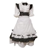 FFXIV lolita Maid Dress Cosplay Costume Halloween Carnival Unifrom Custom Made Any Size (Male L)
