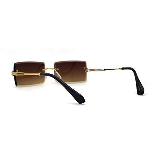 SA106 Mens Luxury Rimless Squared Rectangular Fashion Sunglasses4