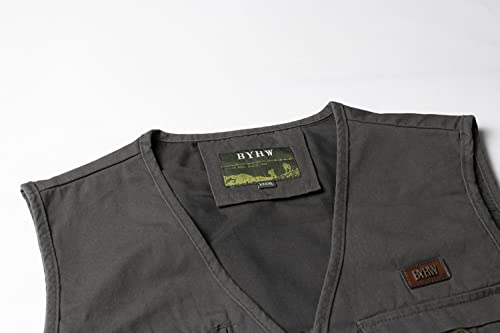 KTWOLEN Herren Weste Ärmellos Anglerweste Funktionsweste Fotografie Jagdweste Arbeitsweste mit Vielen Taschen, Grün, M
