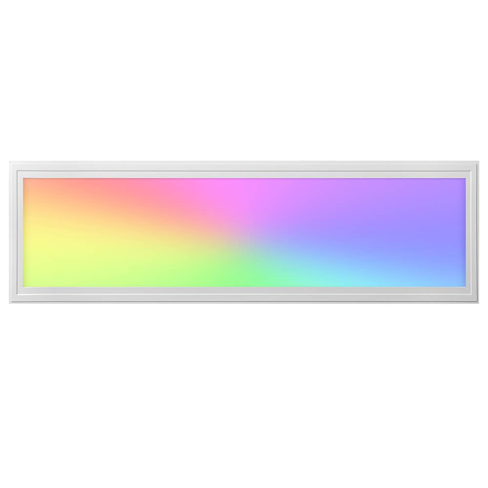 LED Panel 120x30cm 2800-6500K 4560lm RGB+CCT Farbsteuerung & dimmbar über Fernbedienung Einbau-/Einlegeleuchte Deckenleuchte für Rasterdecke oder Trockenbau 1195x295x12mm