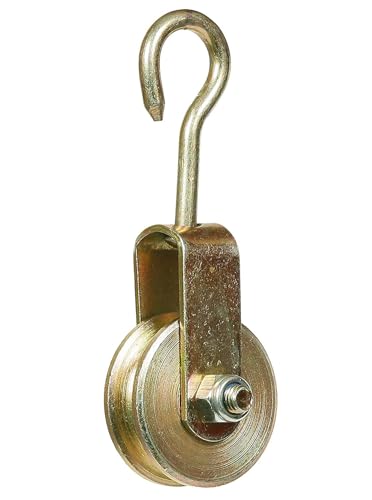 Image of SP Solid Metal Roller Pulley with Hook for Lifting Rope, Gym, Exercise, Pull up bar, Climbing, Hanging, Gold