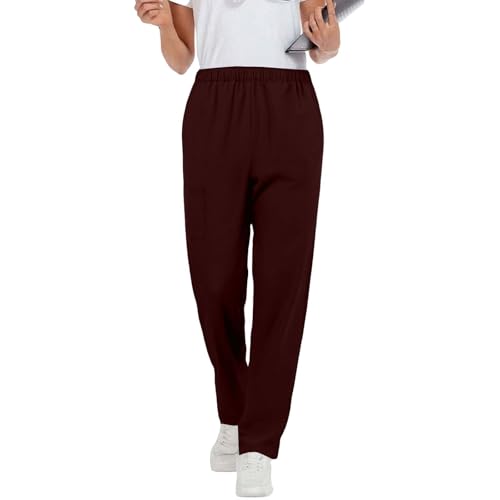 Image of Women's Medica Scrub Pants Pull On Workwear Cargo Pocket Elastic Waist Hospital Uniform Trousers
