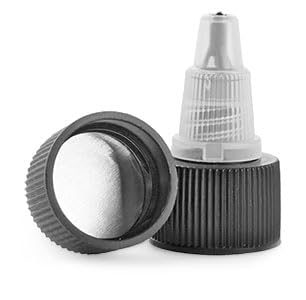 20/410 Dispensing Caps, Black/Natural Induction Lined Twist Top Caps