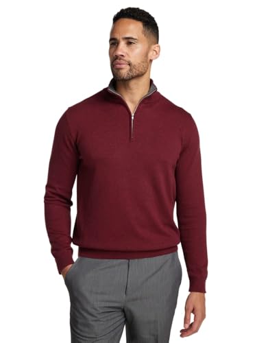 Paul Fredrick Men's Supima Cotton Quarter Zip Mock Neck Sweater2