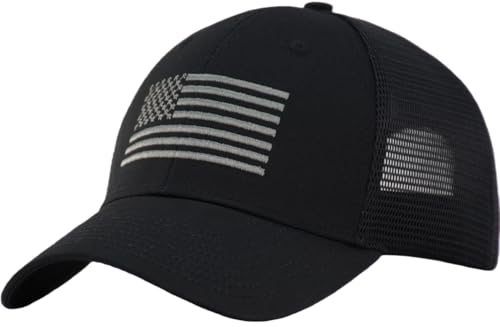 Image of TSSGBL USA Flag Trucker Hat - OSFM & XXL Big Head Fit, Adjustable Mesh Snapback American Patriotic Baseball Cap