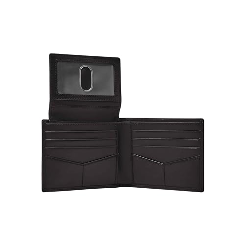 Image of Fossil Men's Wallet, Derrick Leather RFID-Blocking Wallet Bifold Passcase with Removable Card Case, Black