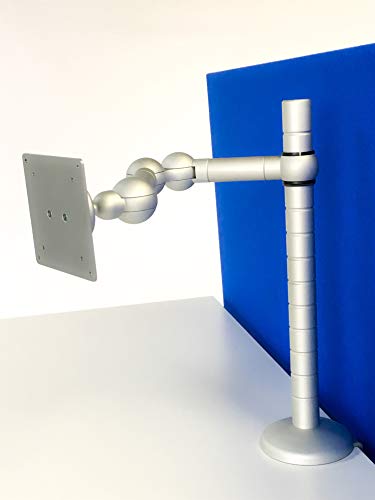 R-Go Tools R-Go E-Motion Brazo de Monitor, Ajustable, Plateado - Soporte para televisor (Ajustable, Plateado, 12 kg, 61 cm (24"), 75 x 75 mm, 100 x 100 mm, Ajustes de Altura, Plata)